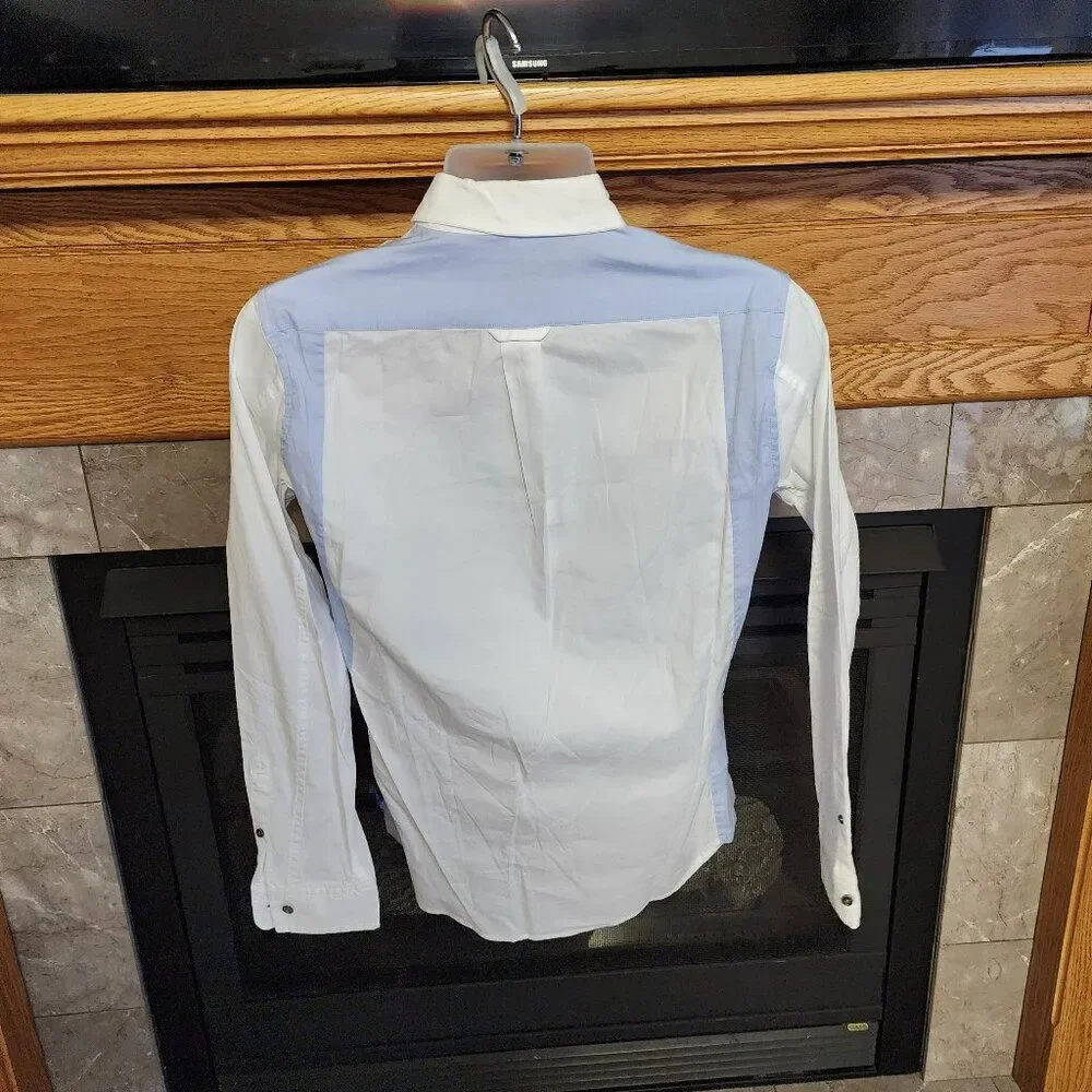 Marc by Marc Jacobs Shrunken Fit Button Down Shirt White With Blue NWT